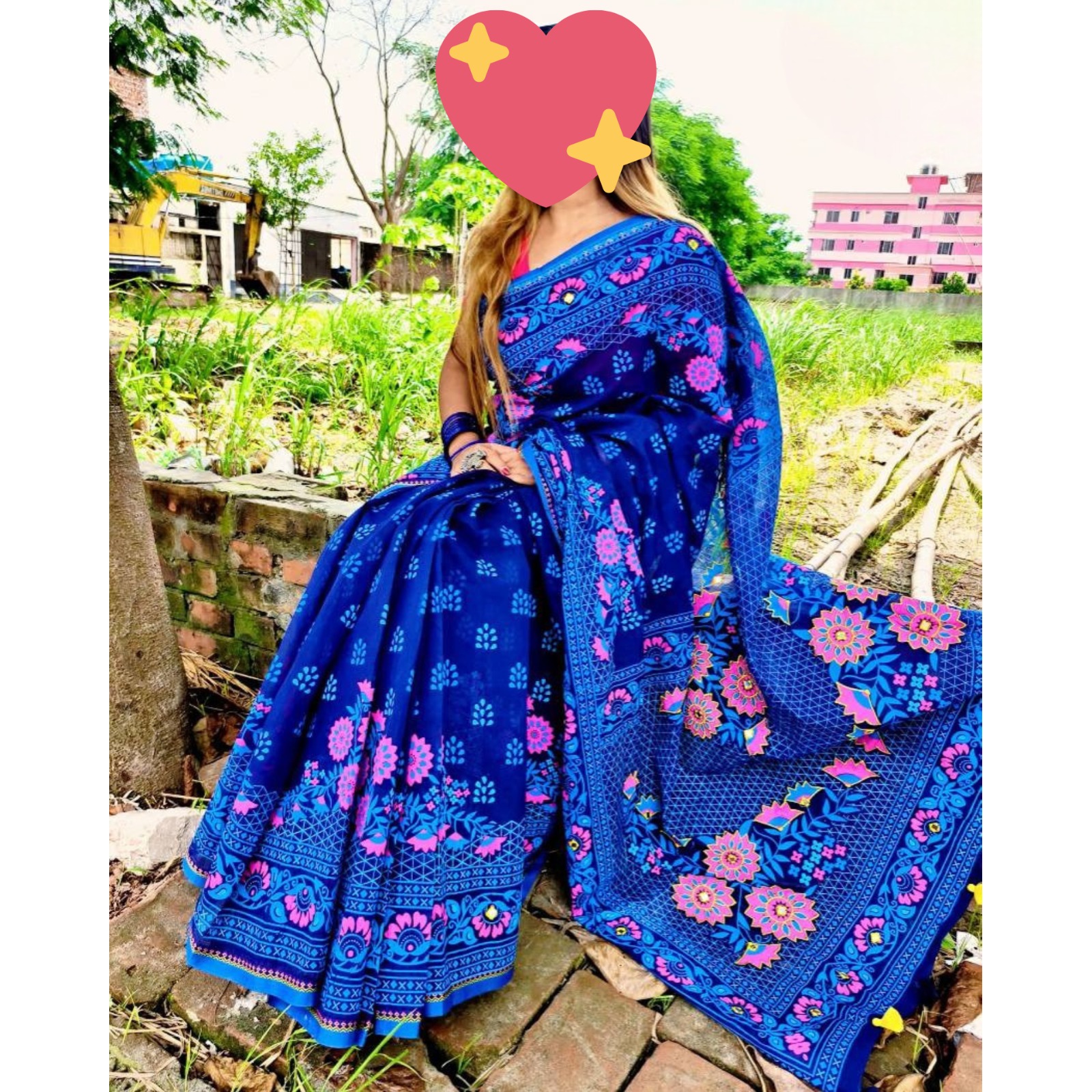 হাফ সিল্ক বুটিক শাড়ি